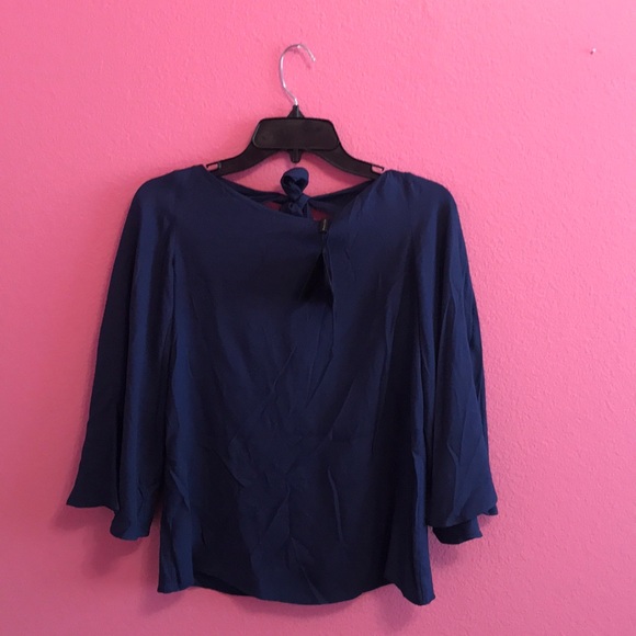 Massimo Dutti Tops - NWT Massimo Dutti navy blue tie back size 4 blouse